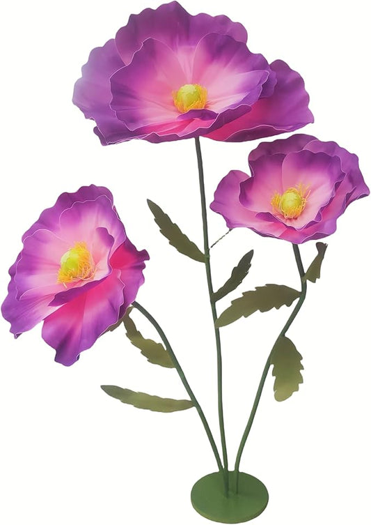 Giant Flowers for Decoration, 5.3 ft Large EVA Artificial Flower Arrangements for Wedding Reception Birthday Christmas Party Banquet Backdrop Decor Shop Window Display Photography Props, Purple