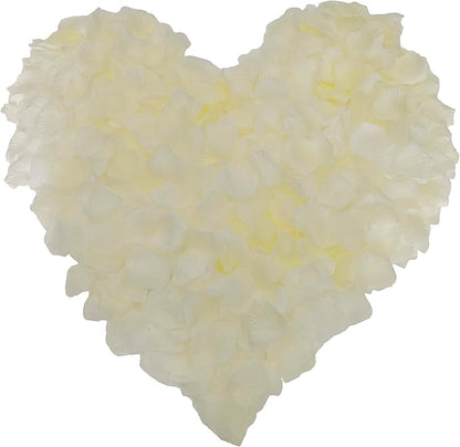 Separated 1000 PCS Artificial Ivory Rose Petals for Romantic Night for him for her Set,Faux Ivory Flower Girl Petals for Weddings,Party,Romantic Decoration