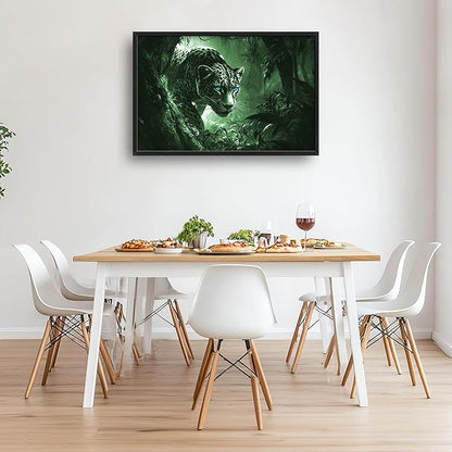 Forest Leopard Large Decor Framed Wall Art Animal Pictures for Living Room, Oversized Canvas Print Painting Modern Extra Large Framed Artwork for Bedroom Office Home Decor 36"x24"