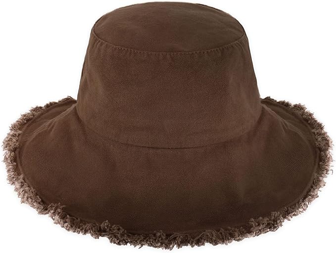 CHOK.LIDS Frayed Bucket Hats for Women Men Unisex Trendy Washed Cotton Floppy Wide Brim Boonie Outdoor Summer Beach Headwear