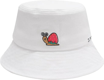 ZLYC Unisex Fashion Embroidered Bucket Hat Summer Fisherman Cap for Men Women