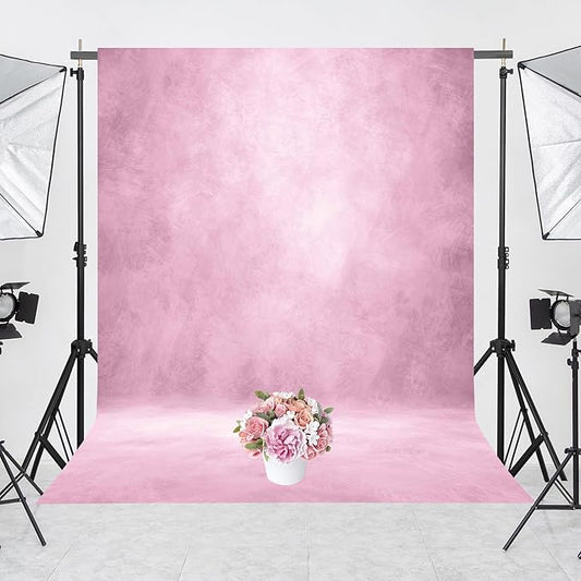 Abstract Professional Photography Backdrop for Portrait Photo Props Booth Background Photoshoot Studio with Polyester Fabric Roller Pocket on Top (8x10ft,Light Pink,No Stand)