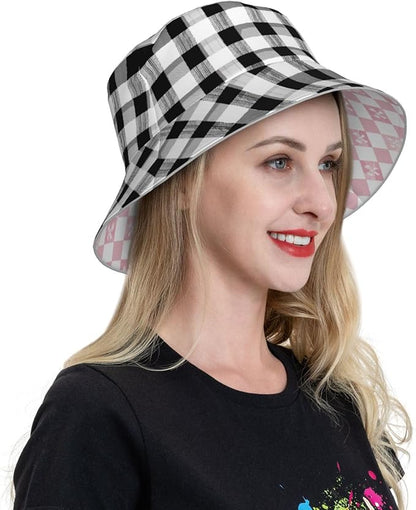 Bucket Hat Double-Side-Wear Reversible Sun Hat Beach Travel Hiking for Women Men
