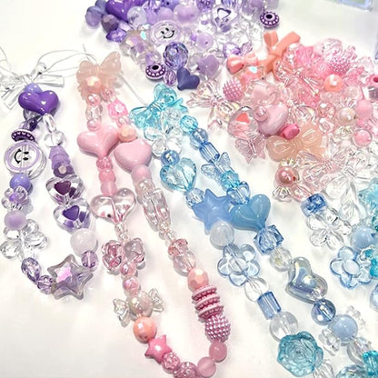 300 Grams Beads Charms Pendants, Acrylic Beads Charms for Jewelry Making Bracelet Necklace Earrings Bangles, DIY Art Craft