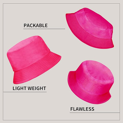 Rosoz 1 & 2 Pack Bucket Hat for Women Men Summer Travel Beach Sun Hat Outdoor Cap Unisex Bucket Hats