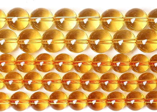 6MM 60PCS Natural Crystal Stone Clean Citrine 3A Grade Loose Beads for Jewelry Making DIY Bracelet