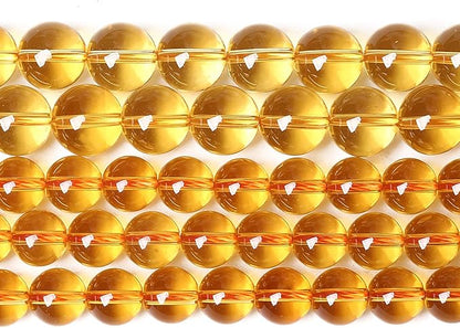 10MM 38PCS Natural Crystal Stone Clean Citrine 3A Grade Loose Beads for Jewelry Making DIY Bracelet