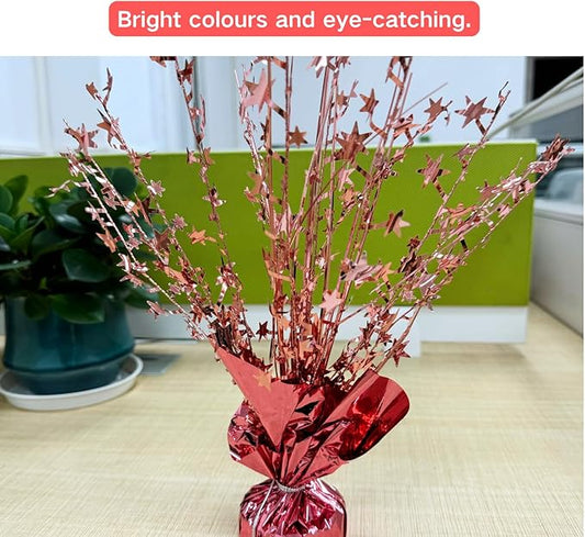 ALISSAR 4-Pack Glitter Rose Gold Star Centerpieces-Table Decorations for Home Decor Birthday Wedding Anniversary Decor (Rose Gold)
