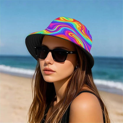 Bucket Hat for Women Men Unisex Sun Cap Packable Outdoor Fisherman Hat Headwear,Reversible Double-Side-Wear