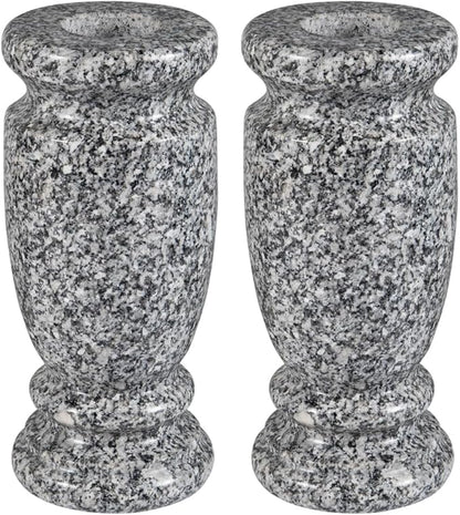 Granite Cemetery Vase for Grave Markers, Headstone Memorial Flower Holder