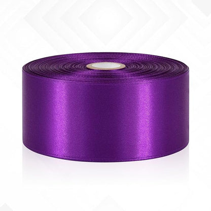 Purple Ribbon 2 Inch, 60 Yards Purple Satin Ribbon for Crafts, Gift Wrapping, Birthday Party, Flower Bouquet, Bows, Wedding and Festival Decor