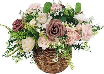 Artificial Flowers 25pcs Roses, Shade of Rouge Foam Fake Rose Faux Flower for DIY Wedding Bouquets Bridal Shower Centerpieces Floral Arrangements Party Tables Home Decorations