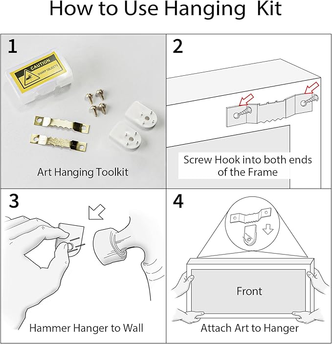 SIGNFORD Large Framed Canvas Print Wall Art Enchanted Wildlife Garden Illustrations Modern Art Relax/Calm Warm for Living Room, Bedroom, Office - 60"x20"