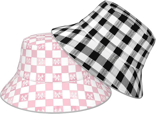 Bucket Hat Double-Side-Wear Reversible Sun Hat Beach Travel Hiking for Women Men