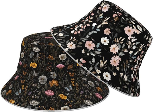 Bucket Hat Double-Side-Wear Reversible Sun Hat Beach Travel Hiking for Women Men