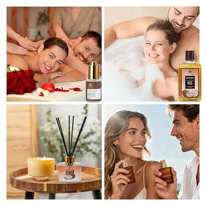 35 Pcs Coconut Vanilla Spa Gift Basket for Women & Men, Face Skin Care Set, Bath & Body Set, Self Care Pamper Kit, Diffuser, Bath Bomb, Birthday, Christmas, Valentines, Mother Day, Anniversary
