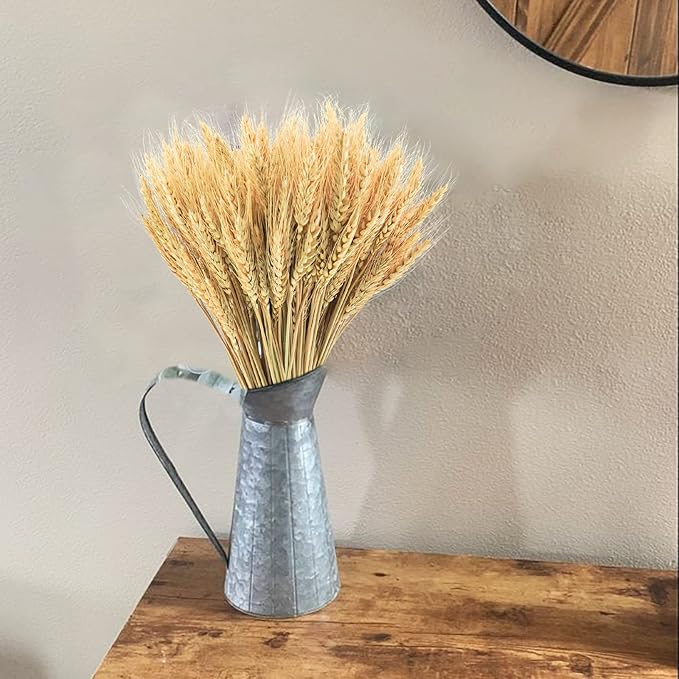 Uieke 17.7 Inches Dried Wheat Stalks, 300 Stems Dried Flowers 100% Natural Wheat for Home Kitchen Wedding Party Table Centerpiece Harvest Wreath Boho Farmhouse DIY Fall Decor