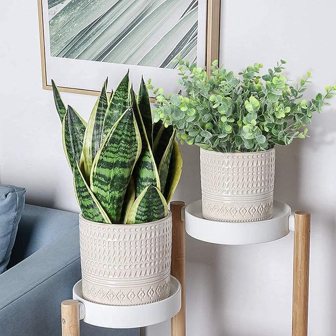 Rinlong 6Pcs Eucalyptus Artificial Greenery Fake Dusty Frosted Eucalyptus Stems Branches for Bouquet Filler Farmhouse Kitchen Hanging Planter Table Decor