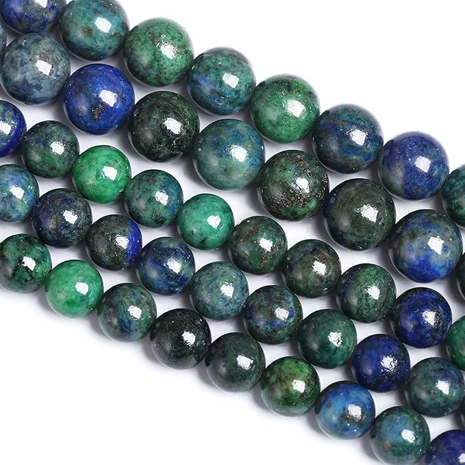 10MM 38PCS Natural Stone Lapis Chrysocolla Loose Beads for Jewelry Making DIY Bracelet