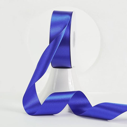 MEEDEE Royal Satin Ribbon 1-1/2 Inch Royal Blue Ribbon Lux Double Faced Satin Ribbons by 50 Yards Polyester Satin Ribbons for Crafts, Weddings, Flower Bouquet, Holiday Decorating
