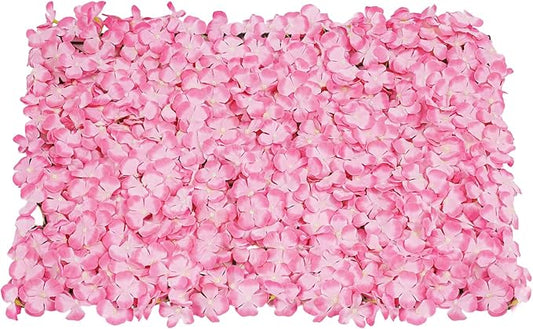 3D Flower Wall Panel, 20pcs Pink Artificial Floral Wall Backdrop, Realistic Silk Flower Backplanes, Roll Up Fake Flower Background for Valentines Wedding Party Photo Arrangement Decor
