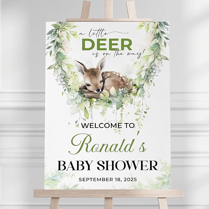 Personalized Baby Shower Welcome Sign For Outdoor, Custom Forest Animal Baby Shower Yard Sign Decorations