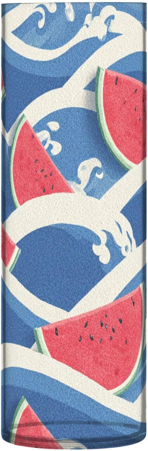 Flower Vase Clear Plastic Cylinder Vases Decor for Centerpieces Home Storage Office Weddings Bright Blue Waves Watermelon Slices 11.8 x 3.9 in
