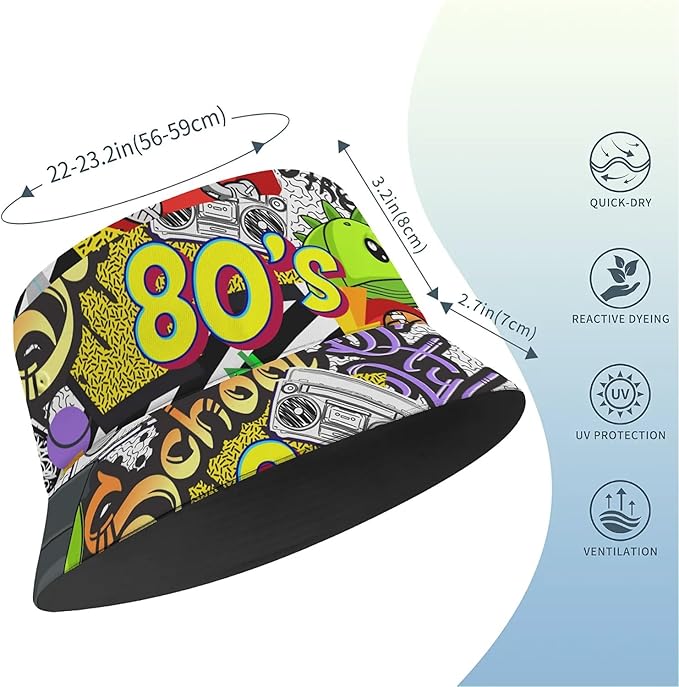 Bucket Hat for Women Men Unisex Sun Cap Packable Outdoor Fisherman Hat Headwear,Reversible Double-Side-Wear