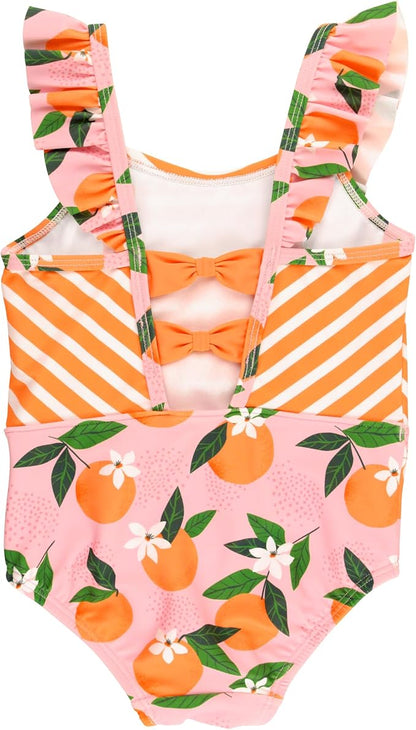 RuffleButts® Baby/Toddler Girls Ruffle Strap One Piece Swimsuit w/UPF 50+ Sun Protection