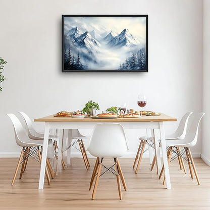 Snow Mountain Large Wall Art Framed Wall Decor for Living Room, Mountains Pictures Oversized Canvas Print Painting Modern Extra Large Framed Artwork for Bedroom Office Home Decor 36"x24"
