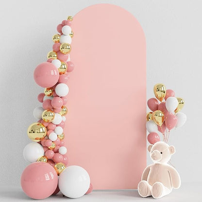 Wokceer 6FT Wedding Arch Cover Spandex Fitted Wedding Arches Stand Covers Round Top Chiara Arch Backdrop Cover for Birthday Party Ceremony Banquet Decoration Pale Pink