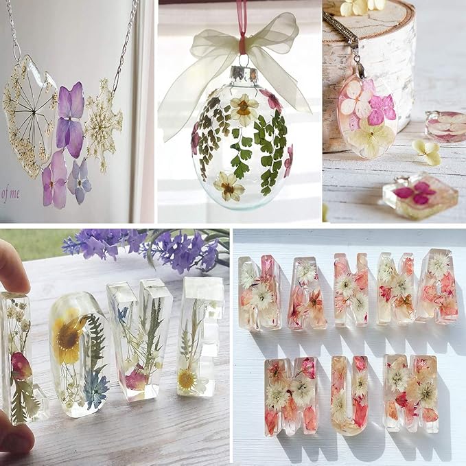 148PCS Dried Pressed Flowers for Resin Craft - YouthBro Real Nature Flowers Set with Butterfly Stickers for DIY Jewelry Nail Scrapbook Art Floral Decors Boho