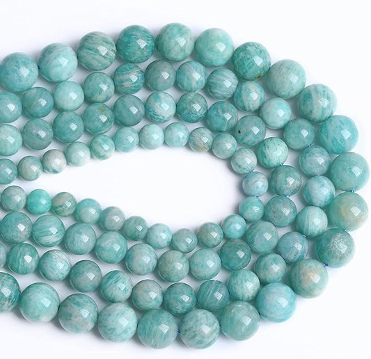 6MM 60PCS Natural Stone Amazonite Gemstone 2A Grade Crystal Loose Beads for Jewelry Making DIY Bracelet Necklace 1 Strand