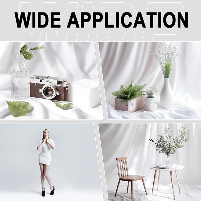 GFCC Wrinkle-Resistant White Backdrop Background for Photography Thick Photo Booth Backdrop for Photoshoot Background Screen Video Recording Parties Curtain(7.5FTX10FT)