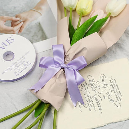 Premium Double Faced Satin Polyester Ribbon, 1 Inch X 50 Yards, Lavender, Perfect for Gift Wrapping, Crafts, Wedding Decor