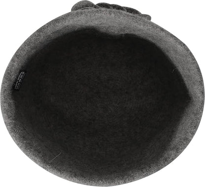 ZLYC Women Wool Cloche Bucket Hat 1920s Vintage Dress Winter Hats with Flower Accent