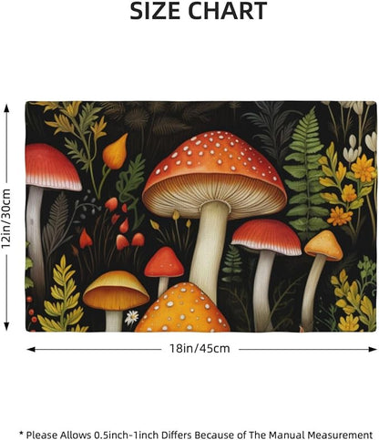 Placemats 4 pcs Mushroom Double-Layer Imitation Linen Place Mats Non-Slip Heat-Resistant Tablemats for Home Restaurant Hotel 18×12 Inch