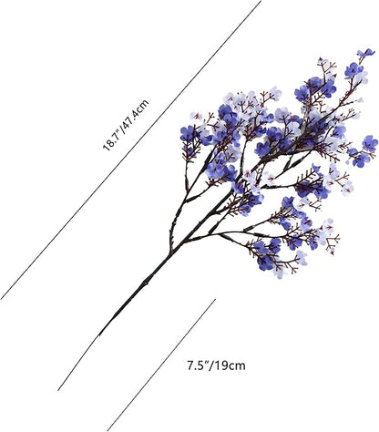 Mandy's Shades of Blue Artificial Baby’s Breath European Flowers 6 Bundles Silk Gypsophila with Bendable Stems for Fall Thanksgiving & Christmas Centerpiece Wedding Decor and Table Arrangements