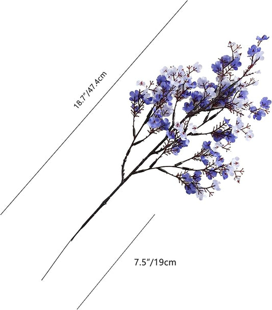 Mandy's Shades of Blue Artificial Baby’s Breath European Flowers 6 Bundles Silk Gypsophila with Bendable Stems for Fall Thanksgiving & Christmas Centerpiece Wedding Decor and Table Arrangements