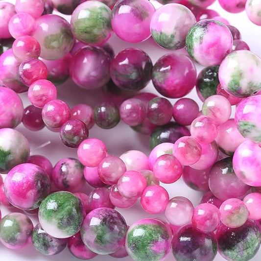 4MM 86PCS Pink Green Persian Jade Spacer Loose Beads for Jewelry Making DIY Bracelet Necklace