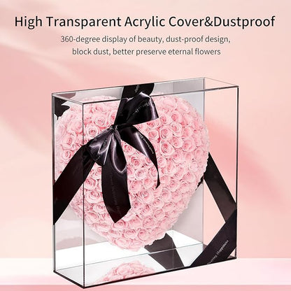 JoyFlower About 140pcs Preserved Roses Gift, Real Pink Eternal Roses for Mom, Long Lasting Forever Flowers with Gift Box for Girlfriend Wife in Valentines Day Birthday Anniversary