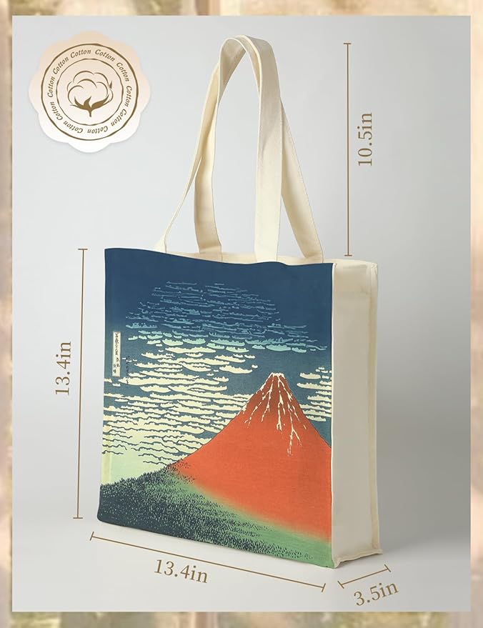 AUSVKAI Canvas Tote Bag Aesthetic for Women, Cute Reusable Bags with Pockets & Snaps for Beach Shopping College Gym Grocery