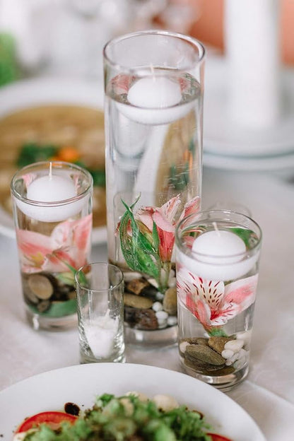 D'light Online Medium Floating Candles 2 3/8 Inch Bulk Pack for Events Floating Candles for Weddings, Spa, Home Decor, Special Occasions and Holiday Decor (Set of 96, White)