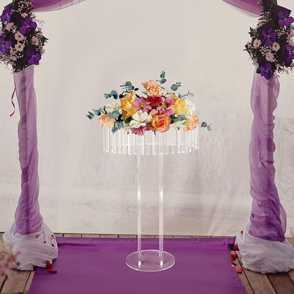 Acrylic Vases for Centerpieces | Flower Vases Stand | 31.5in Tall Wedding Centerpieces for Tables | Round Chandelier Pedestal Stand for Wedding Reception | with Round Base