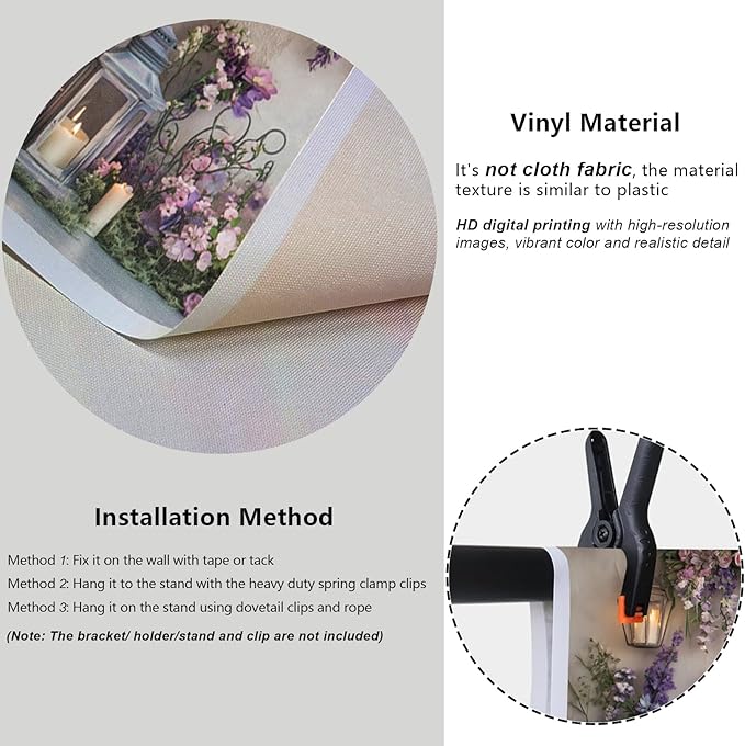 YongFoto Elegant Flower Wall Backdrop 5x3ft Floral Butterfly Candle Photography Background Baby Bridal Shower Wedding Girl Birthday Party Banner Room Decor Portrait Photoshoot Wallpaper Photo Booth