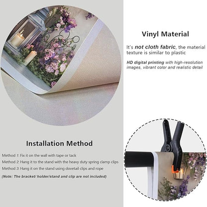 YongFoto Elegant Flower Wall Backdrop 10x7ft Floral Butterfly Candle Photography Background Baby Bridal Shower Wedding Girl Birthday Party Banner Room Decor Portrait Photoshoot Wallpaper Photo Booth