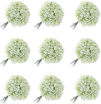 150PCS Babys Breath Artificial Flowers, Bulk Faux Baby Breath Flower Babys Breaths White Gypsophila Real Touch Wedding Flower Bouquet for Wedding Party Bouquet Garden Home Decor-11.81inches