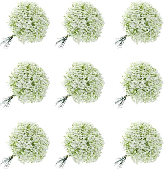 150PCS Babys Breath Artificial Flowers, Bulk Faux Baby Breath Flower Babys Breaths White Gypsophila Real Touch Wedding Flower Bouquet for Wedding Party Bouquet Garden Home Decor-11.81inches