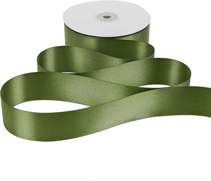 MEEDEE Moss Satin Ribbon 1-1/2 Inch Dark Green Ribbon Lux Double Faced Satin Ribbons by 50 Yards Green Polyester Satin Ribbons for Crafts, Weddings, Flower Bouquet, Holiday Decorating