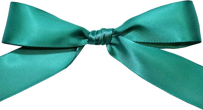 Morex Ribbon Double Face Satin Polyester Ribbon, 7/8" x 50 Yd, Jade, Silk Ribbons for Gift Wrapping, Birthday Gifts, Satin Dress for Women, Crafts, Wedding